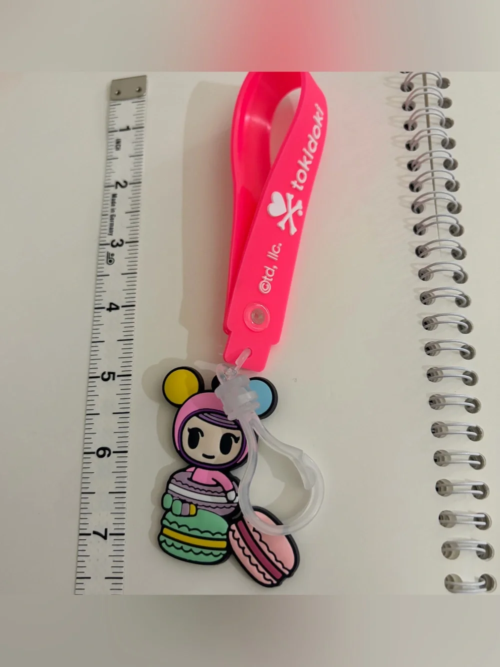 tokidoki Donutella Neon Pink Strap with Pastel Macaron Character Charm